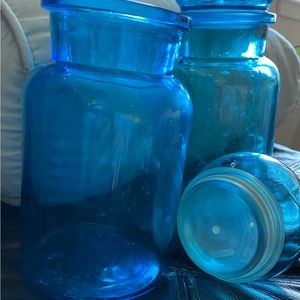 Blue Glass Apothecary Jars